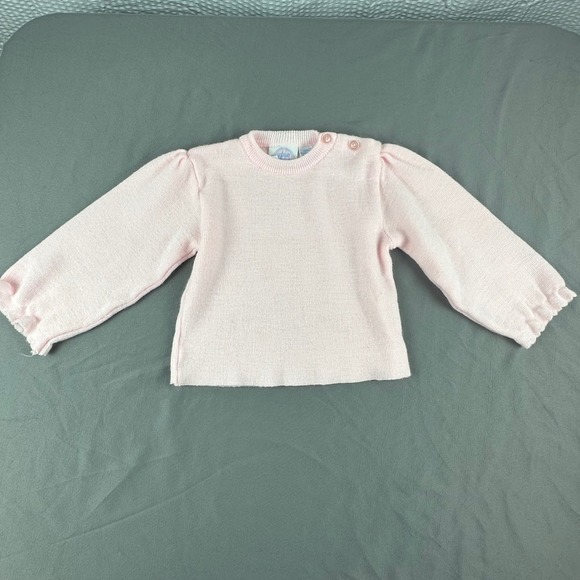Other - Vintage Mine Alone Pink Baby Sweater 24 Months Acrylic‎ Made in Philippines